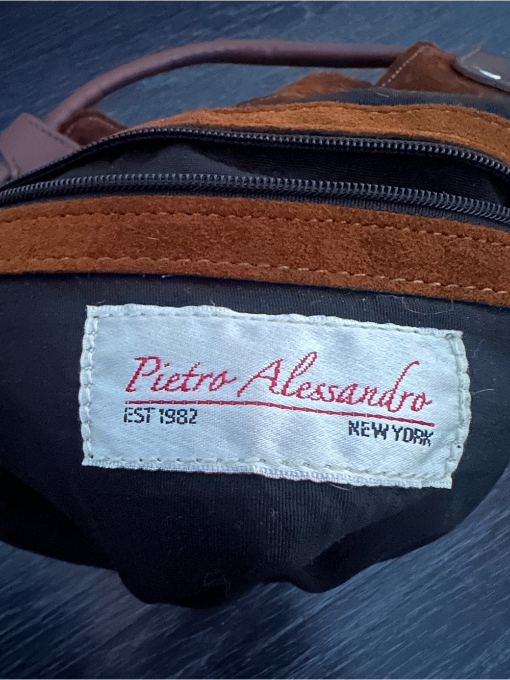 Pietro Alessandro Brown Suede Hobo Shoulder Bag Leather Trim - Picture 4 of 8